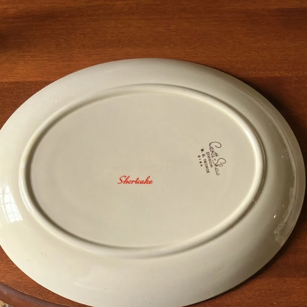 Vintage 12” strawberry shortcake serving dish platter plate EUC